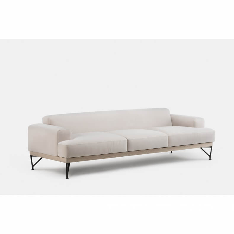 ARMSTRONG 3-SEATER SOFA SHOWN IN WHITE OILED ASH AND HARALD 2 212 FABRIC