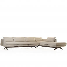 Hepburn Modular Sofa in walnotenhout en linnen