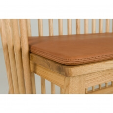 Two Seater Leather Seat Pad by Studioilse in brown naked leather - Suite Wood