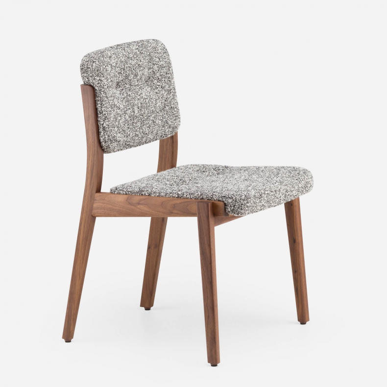 780 Capo Dining Chair by NeriHu in Danish oiled walnut and Zero 004 fabric