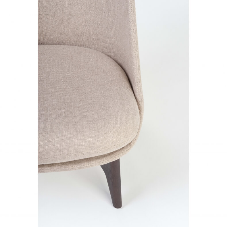 Solo Lounge Chair door Neri & Hu in bruin gebeitst essenhout en linnen