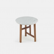 TRIO SIDE TABLE WITH MARBLE TOP SHOWN IN DANISH OILED WALNUT