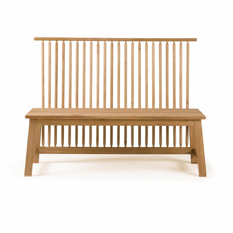 Two-Seater Bench with Back by Studioilse in danish oiled oak