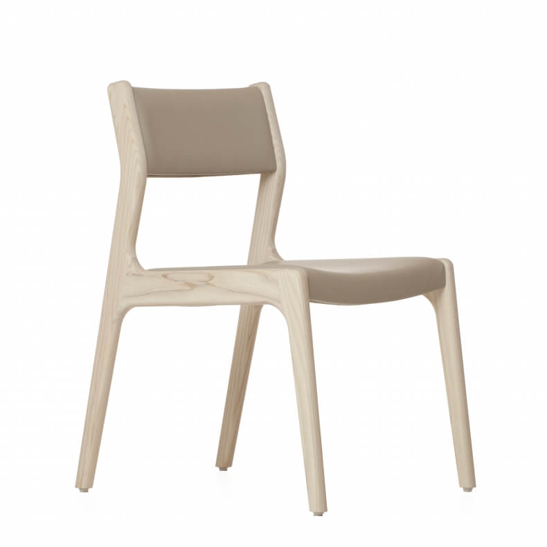 Deer Chair by Autoban in white oiled ash and with leather