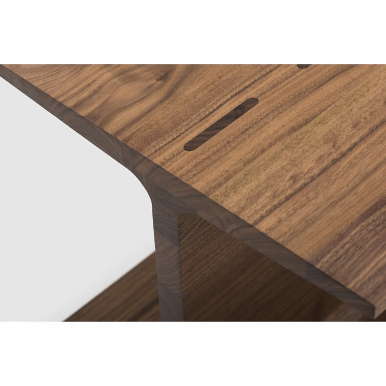I-Beam side table in walnut, designed by Matthew Hilton and manufactured by De La Espada
