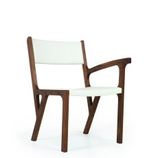 One Armed Chair by Autoban in walnut and leather