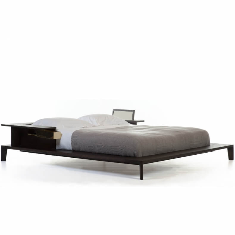 PLATFORM BED SHOWN IN BROWN STAINED ASH
