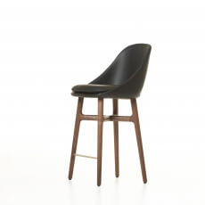 Solo Breakfast Barstool by Neri&Hu in danish oiled walnut and leather