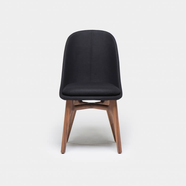Solo Dining Chair by Neri&Hu in walnut and wool