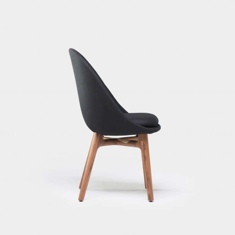 Solo Dining Chair by Neri&Hu in walnut and wool