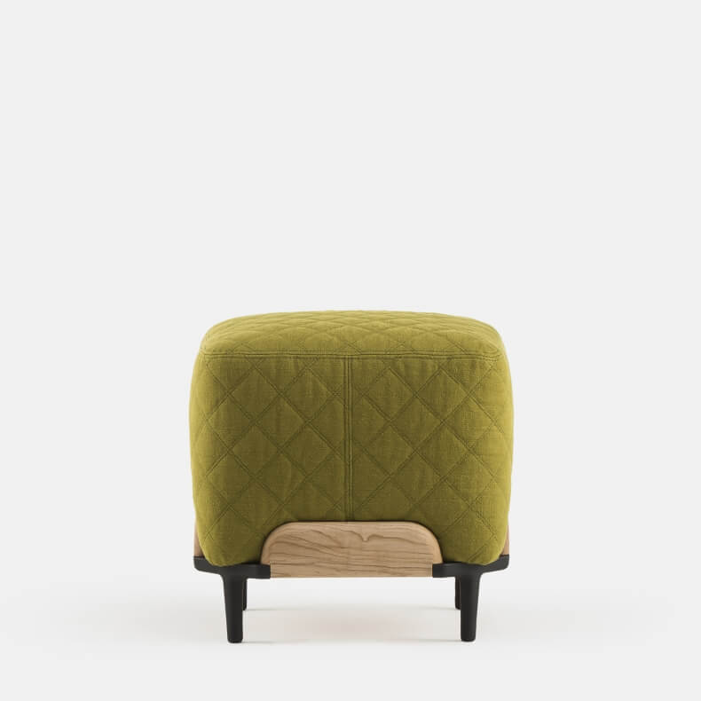 Steve Small Pouf in Danish Oiled Ash and Linen