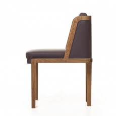 THRONE DINING CHAIR WITH UPHOLSTERY SHOWN IN DANISH OILED OAK AND LEATHER