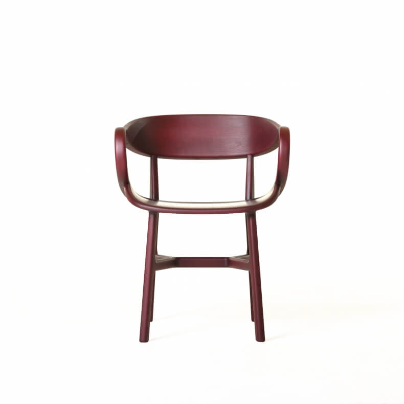 Vivien Dining Chair door Luca Nichetto in bordeaux gebeitst essenhout